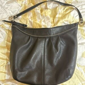 Coach Black Leather Shoulder Bag